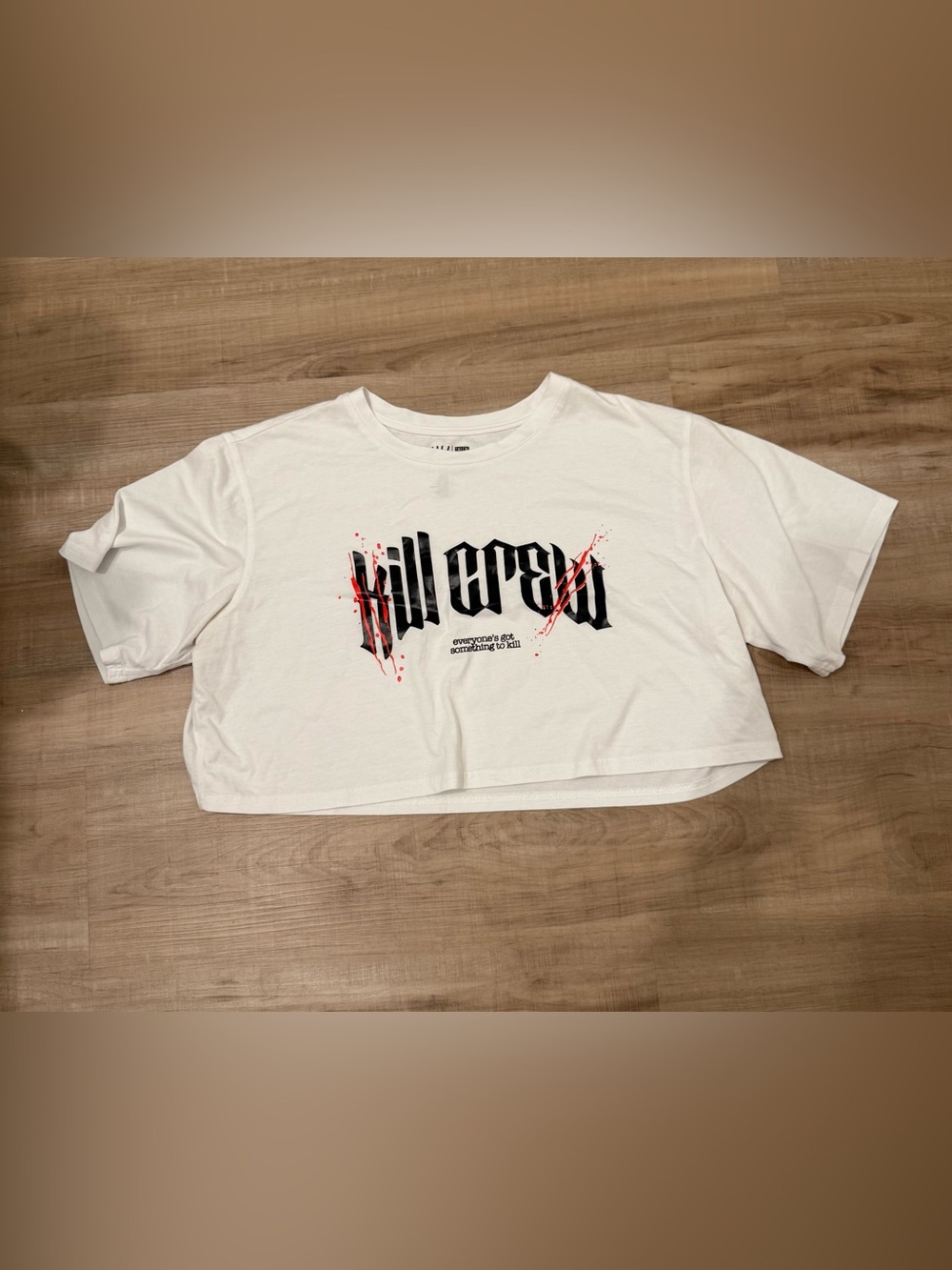 KILL CREW White Cropped T-Shirt! Cross listed on Mercari!